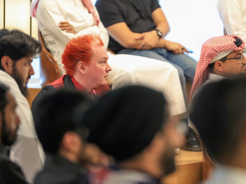 Jussi Autio following team presentations at Game Founders in Saudi Arabia